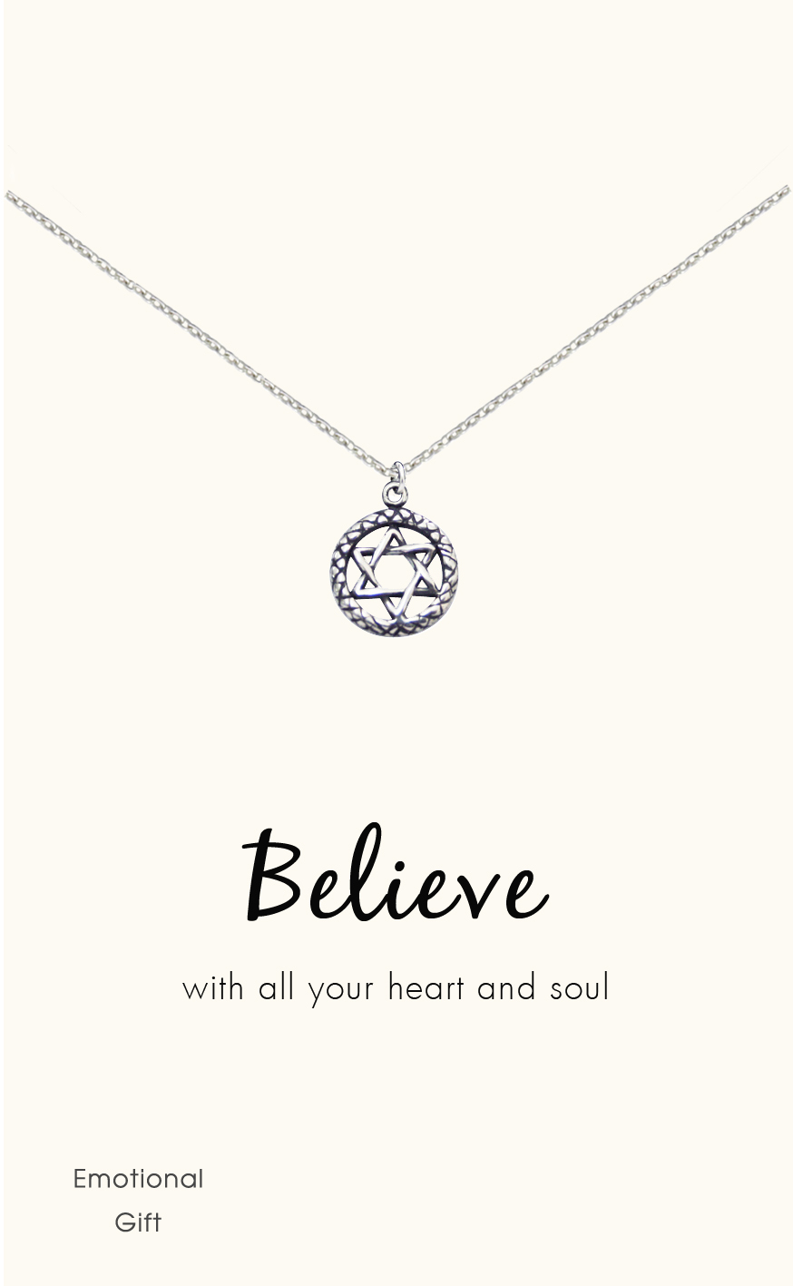David star silver pendant
