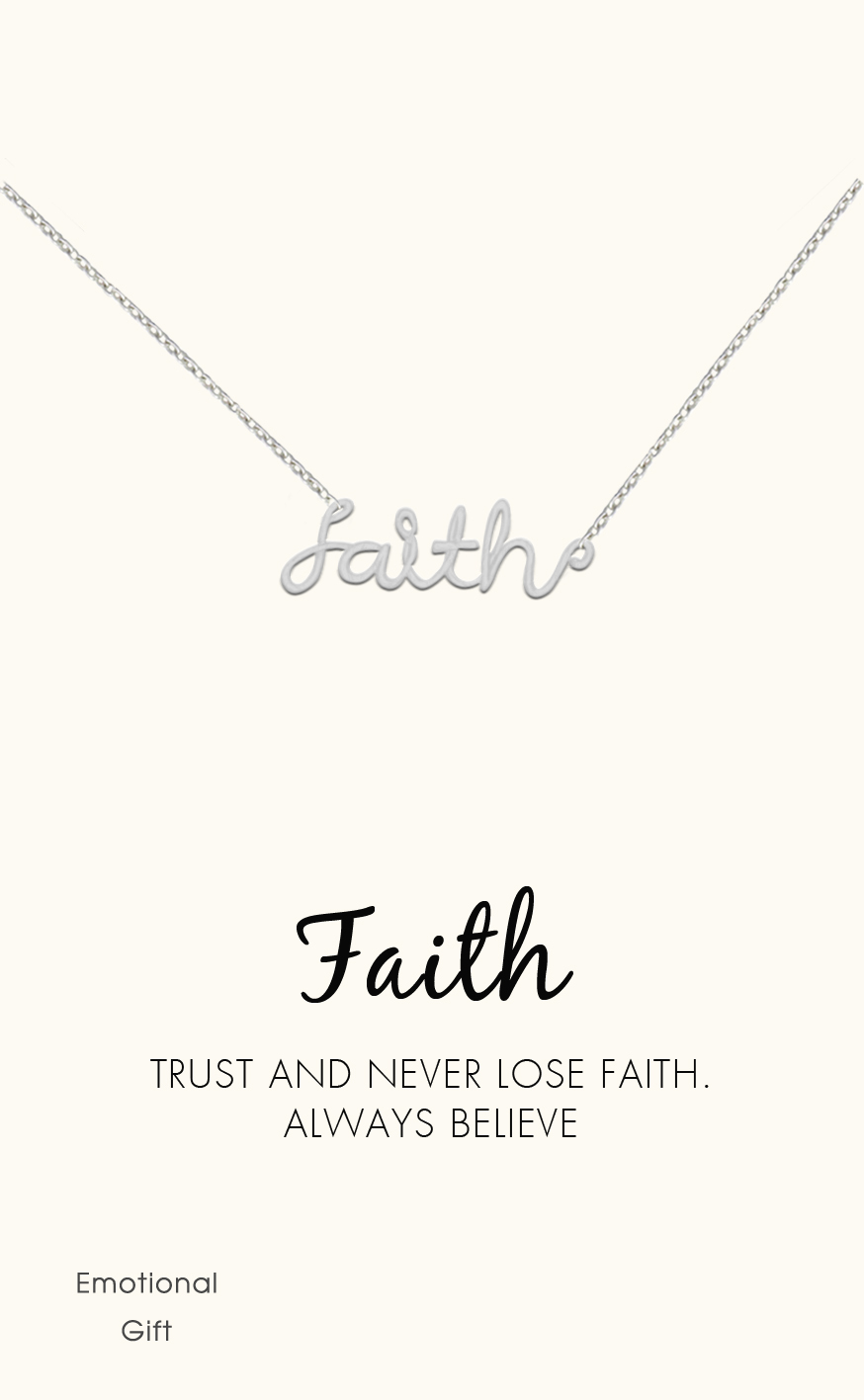 Faith silver pendant