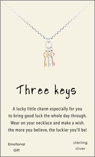 Three keys silver pendant