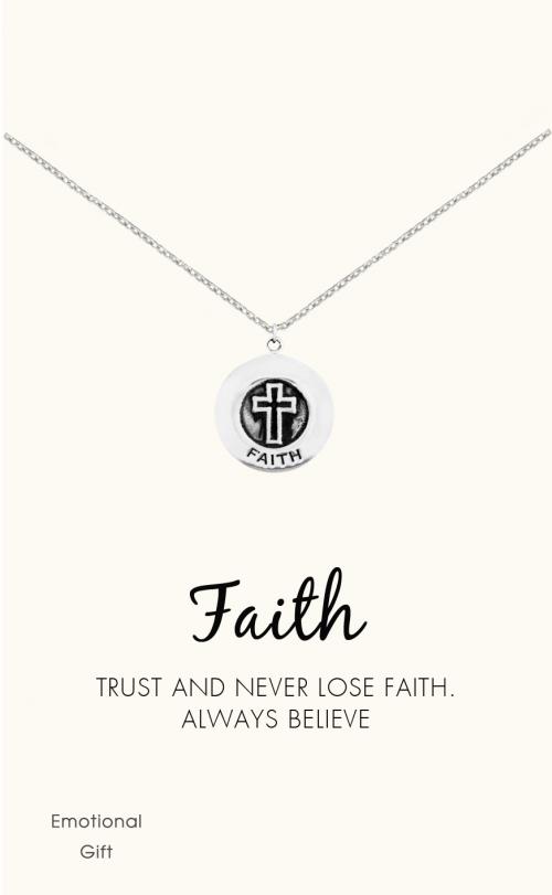 Faith cross silver pendant