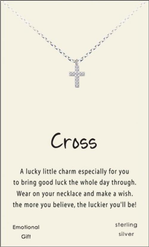 lucky cross silver pendant