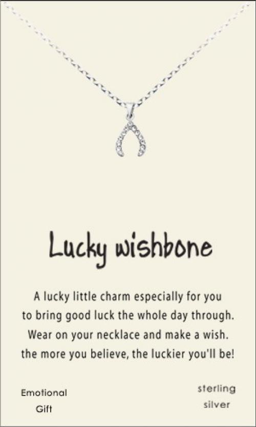 Wishbone silver pendant