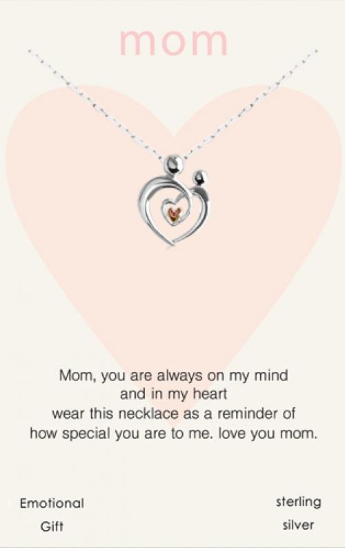 Mom\\\'s love silver pendant
