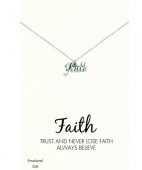The word FAITH pendant necklace