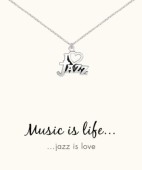 I ♥ jazz silver pendant
