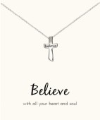 The believe cross silver pendant
