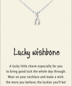 lucky Wishbone silver pendant