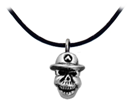 The fire man skull pendant