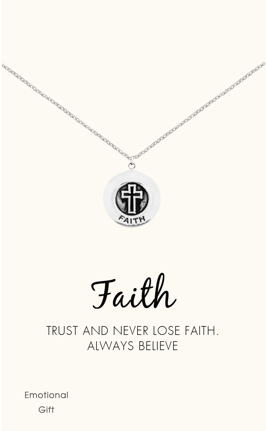 Faith cross silver pendant