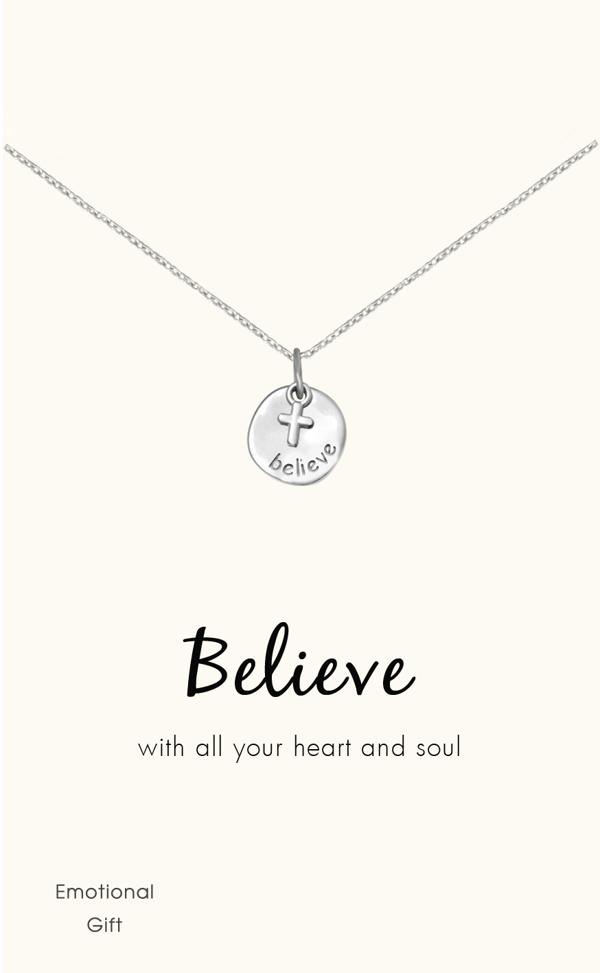 The Believe cross silver pendant