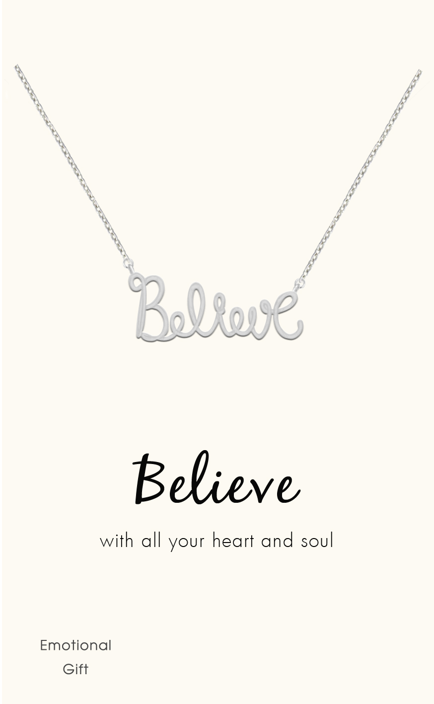 Believe silver pendant
