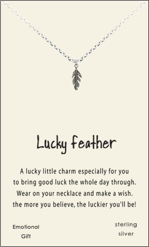Feather silver pendant