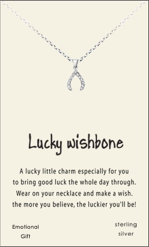 Wishbone silver pendant