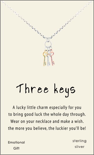 Three keys silver pendant